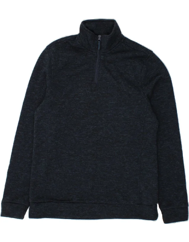 MOUNTAIN WAREHOUSE Womens Zip Neck Sweatshirt Jumper UK 16 Large Navy Blue Hoodie with Ribbed Cuffs Snug Fit Comfort