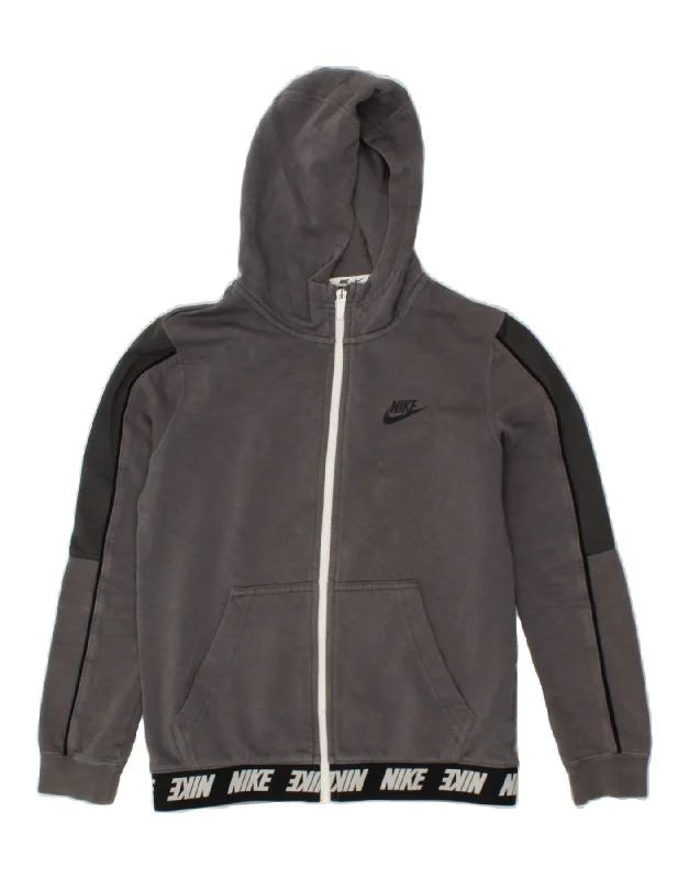 NIKE Boys Graphic Zip Hoodie Sweater 12-13 Years Large Grey Cotton Hoodie with V-Neck Classic Versatile NIKE Boys Graphic Zip Hoodie Sweater 12-13 Years Large Grey Cotton Hoodie with V-Neck Classic Versatile