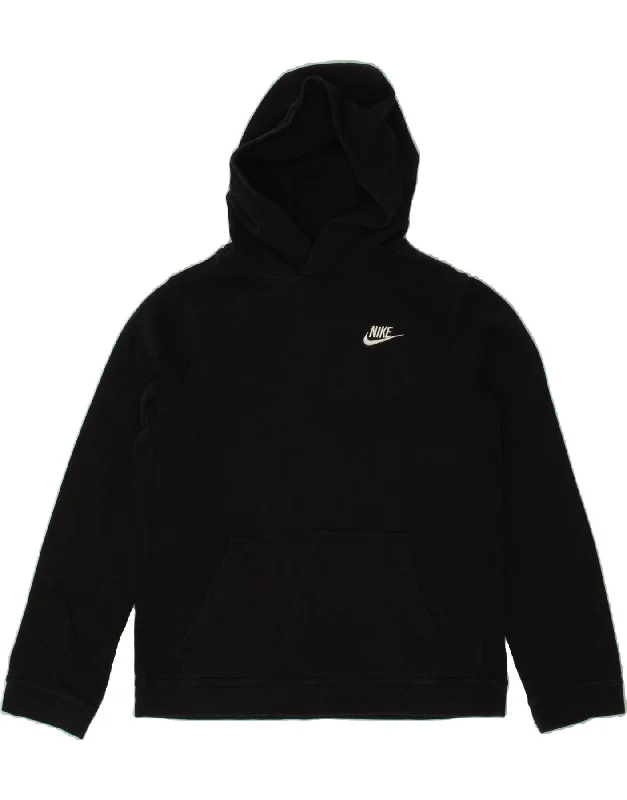 NIKE Boys Hoodie Jumper 13-14 Years XL Black Cotton Hoodie with Hidden Zipper Minimalist Clean NIKE Boys Hoodie Jumper 13-14 Years XL Black Cotton Hoodie with Hidden Zipper Minimalist Clean