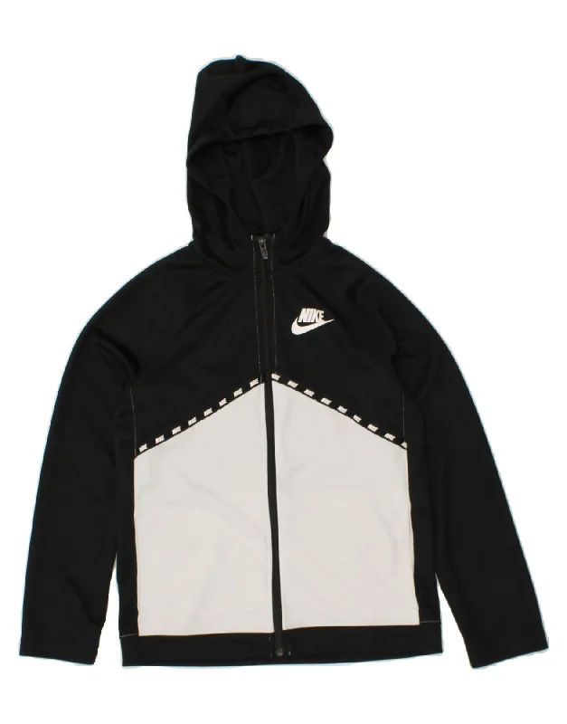NIKE Boys Zip Hoodie Sweater 12-13 Years Large Black Colourblock Polyester Hoodie with Belted Waist Structured Tailored NIKE Boys Zip Hoodie Sweater 12-13 Years Large Black Colourblock Polyester Hoodie with Belted Waist Structured Tailored