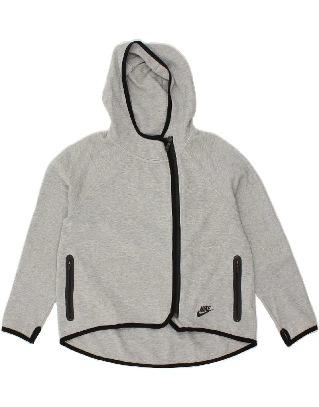 NIKE Boys Zip Hoodie Sweater 12-13 Years Large Grey Cotton Hoodie with Bell Sleeves Flared Feminine NIKE Boys Zip Hoodie Sweater 12-13 Years Large Grey Cotton Hoodie with Bell Sleeves Flared Feminine