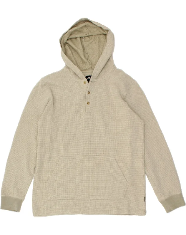 O'NEILL Mens Hoodie Jumper Medium Grey Check Cotton Hoodie with Monochrome Minimalist Simple