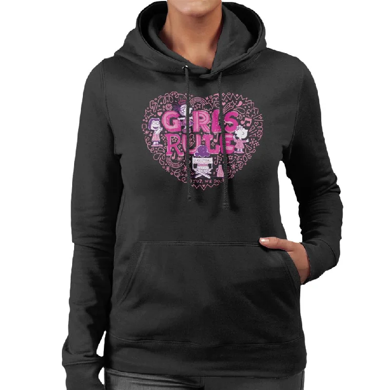 Peanuts Girls Rule Marcie Women's Hooded Sweatshirt Hoodie with Pattern Geometric Abstract Peanuts Girls Rule Marcie Women's Hooded Sweatshirt Hoodie with Pattern Geometric Abstract