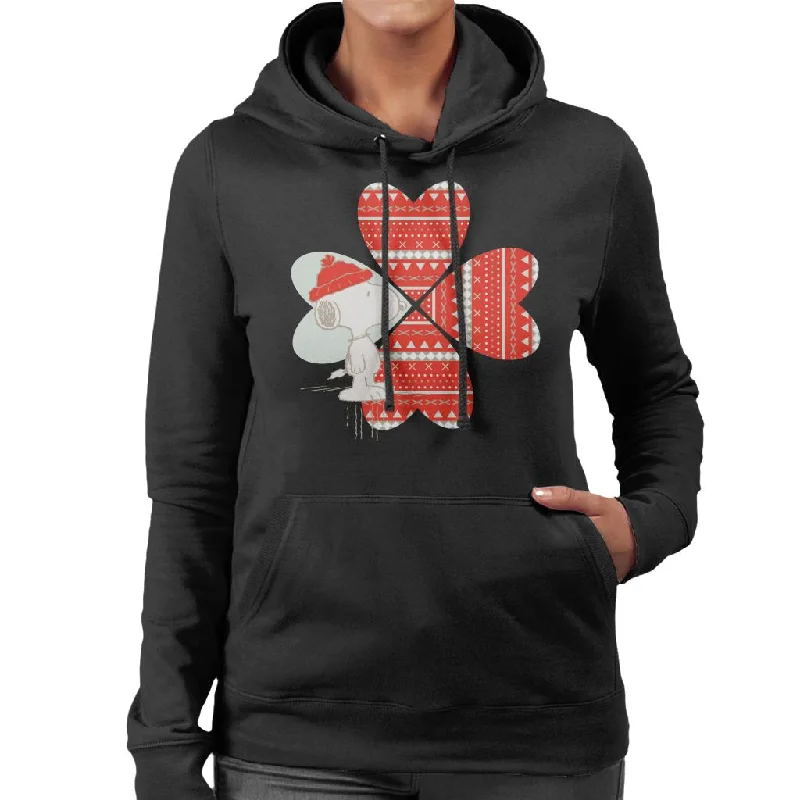 Peanuts Snoopy Red Hat Design Women's Hooded Sweatshirt Hoodie with Cropped Fit Short Trendy Peanuts Snoopy Red Hat Design Women's Hooded Sweatshirt Hoodie with Cropped Fit Short Trendy
