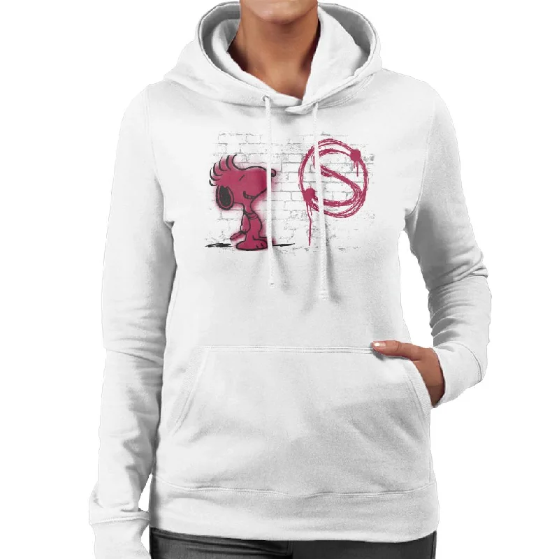 Peanuts Snoopy Red S Graffiti Women's Hooded Sweatshirt Hoodie with Camouflage Military Edgy Peanuts Snoopy Red S Graffiti Women's Hooded Sweatshirt Hoodie with Camouflage Military Edgy