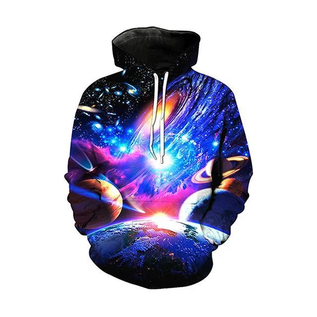 Pink Planets And Stars Galaxy Hoodie Oversized Hoodie Comfort Casual