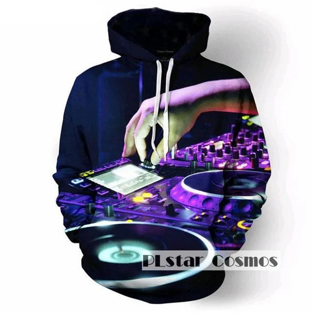 Purple DJ Hoodie Hoodie with Lining Warm Insulated