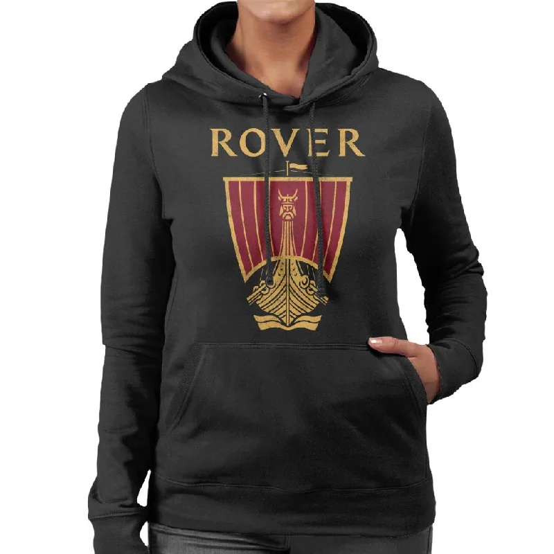 Rover Logo British Motor Heritage Women's Hooded Sweatshirt Hoodie with Embroidery Detailed Premium