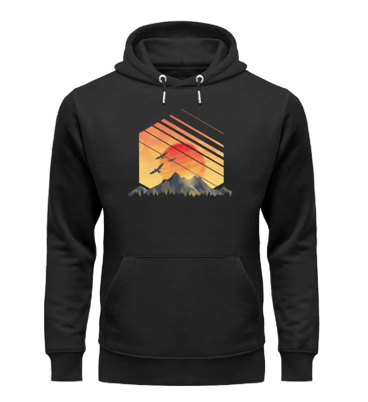 Sonnenaufgang Alpen - Unisex Premium Organic Hoodie Hoodie with Hem Applique Textured Unique