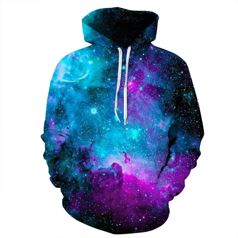 Star Nebula Hoodie Hoodie with Ribbed Neckline Snug Warm
