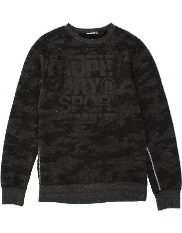 SUPERDRY Womens Graphic Sweatshirt Jumper UK 14 Medium Grey Camouflage Hoodie with Cuffed Sleeves Snug Secure SUPERDRY Womens Graphic Sweatshirt Jumper UK 14 Medium Grey Camouflage Hoodie with Cuffed Sleeves Snug Secure