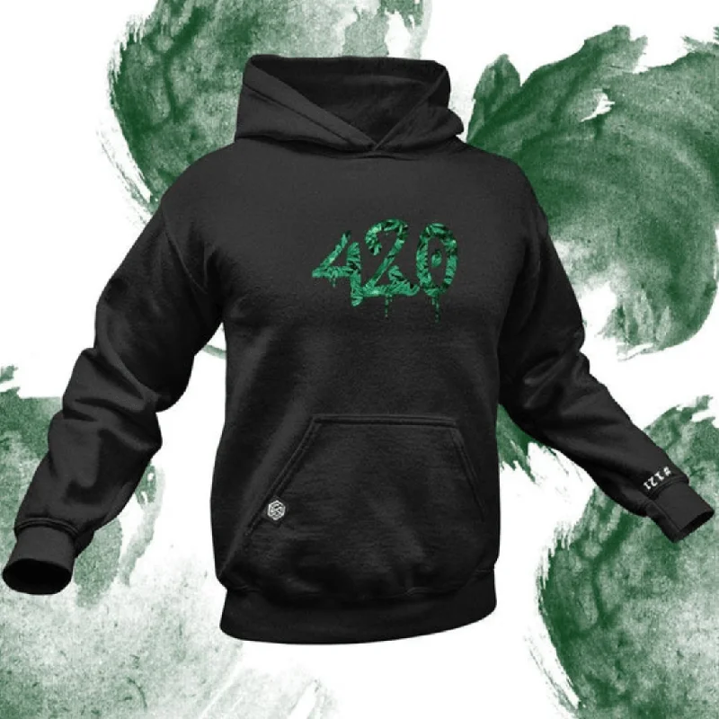 420 Premium Hoodie (schwarz) Hoodie with Double Zipper Versatile Adjustable