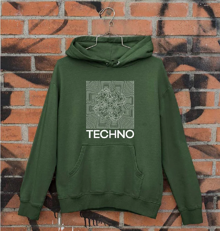 Techno Unisex Hoodie for Men/Women Hoodie with Distressed Vintage Worn