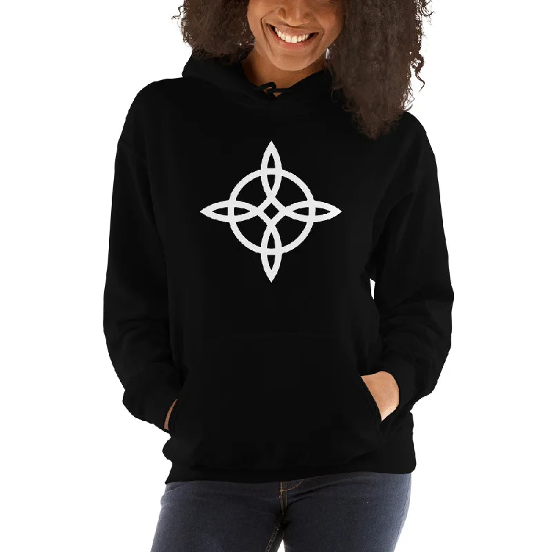 The Witches Knot Witchcraft Protection Symbol Hoodie Sweatshirt Hoodie with Hem Lace Feminine Delicate
