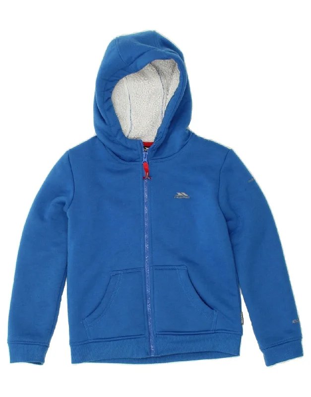 TRESPASS Boys Zip Hoodie Sweater 7-8 Years Blue Cotton Hoodie with Logo Branding Identity TRESPASS Boys Zip Hoodie Sweater 7-8 Years Blue Cotton Hoodie with Logo Branding Identity