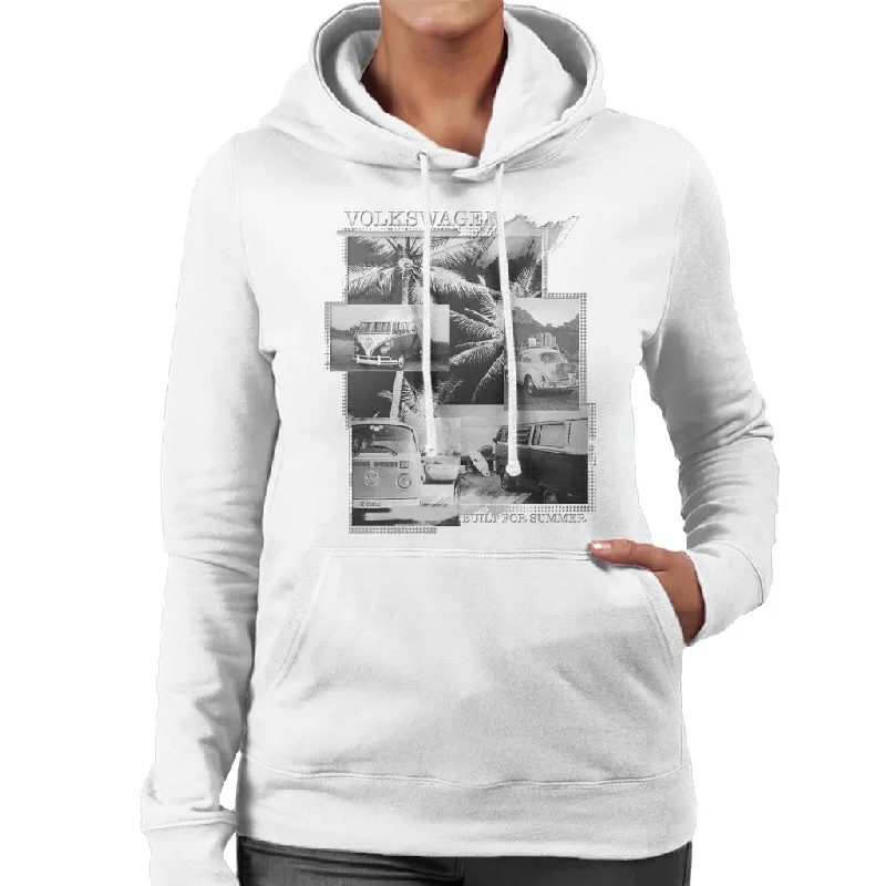 Volkswagen Built For Summer Palm Tree Montage Women's Hooded Sweatshirt Hoodie with Magnetic Closure Innovative Modern