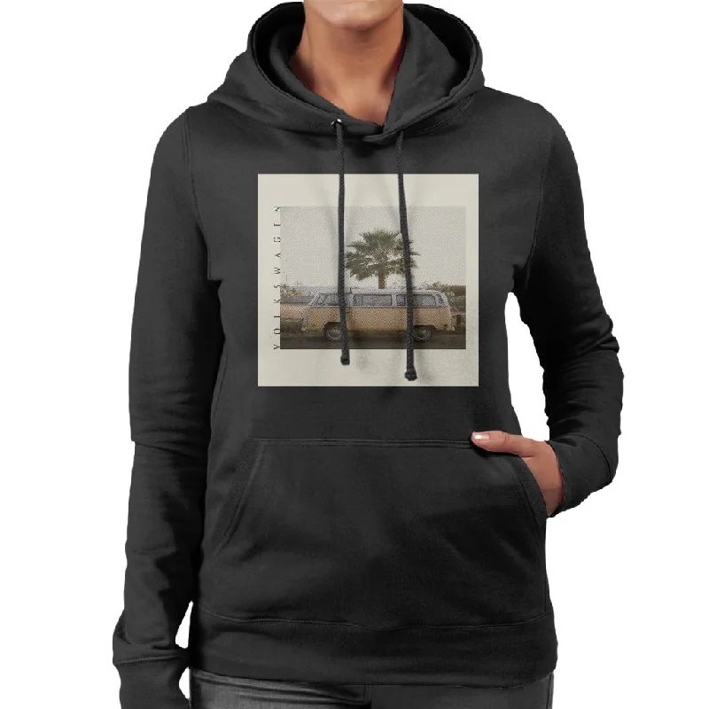 Volkswagen Campervan In Mexico Women's Hooded Sweatshirt Hoodie with Distressed Vintage Worn