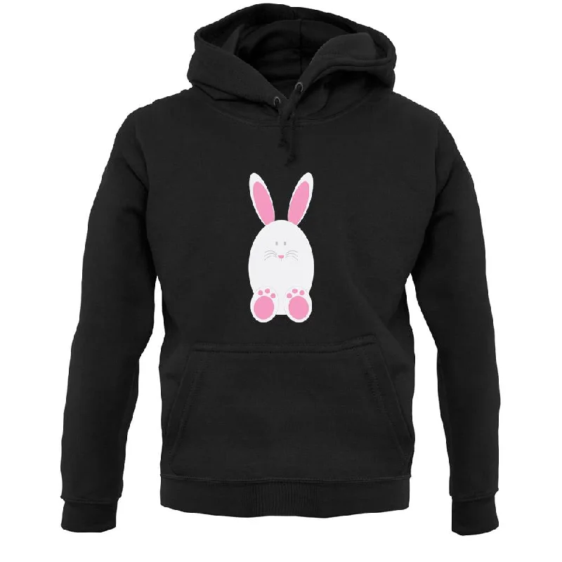 White Easter Bunny Unisex Hoodie Hoodie with Tied Waist Feminine Flattering