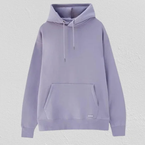 Winter Purple Plain Hoodie Hoodie with Ribbed Cuffs Snug Fit Comfort