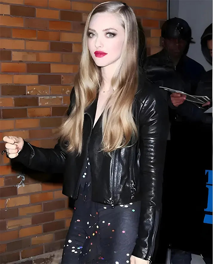 Amanda Seyfried Leather Jacket Insulated Jacket Fitted Jacket Loose Jacket