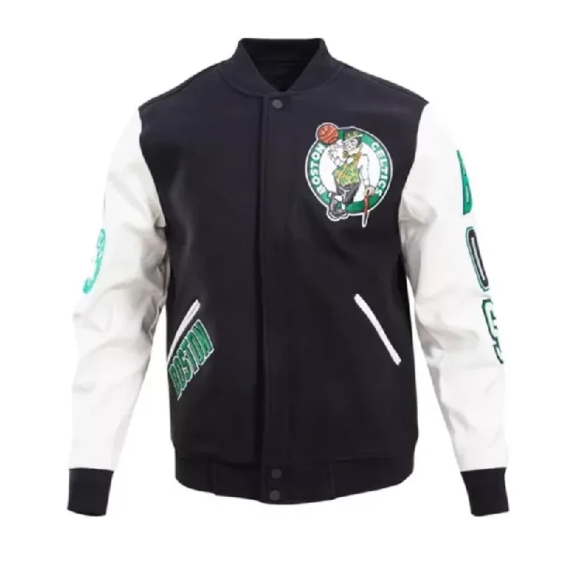 Boston Celtics Varsity Jacket Hooded Jacket Caped Jacket Shawl Collar Jacket