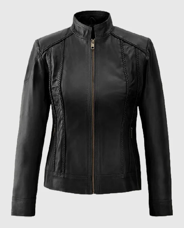 Clova Cafe Racer Leather Jacket Faux Fur Jacket Real Fur Jacket Shearling Jacket