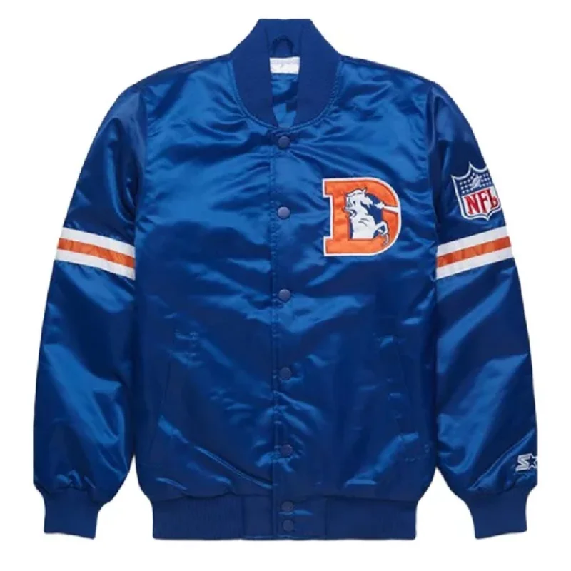 Denver Satin Broncos Nfl Jacket Oversized Jacket Tailored Jacket Straight Jacket