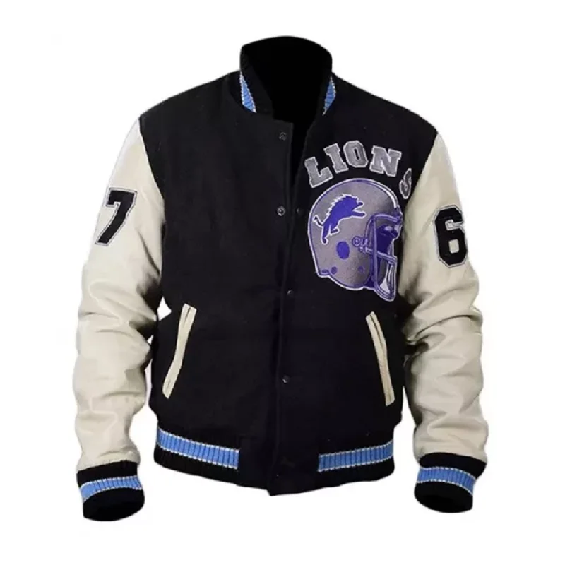 Axel Foley Beverly Hills Detroit Lions Jacket Embroidered Jacket Appliqued Jacket Beaded Jacket