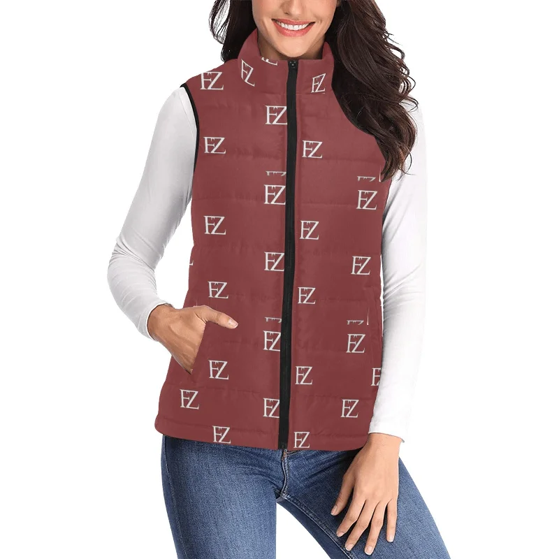 FZ Women's Original Puff Jacket Vest Front Pockets Side Pockets Patch Pockets