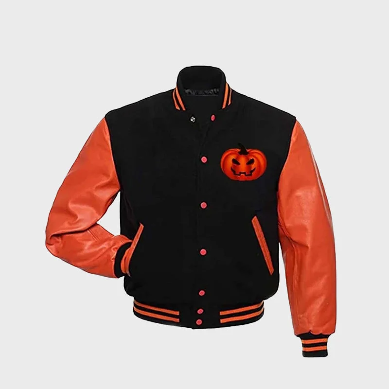 Happy Halloween Varsity Jacket Hoodie Zip-Up Jacket Button-Up Jacket