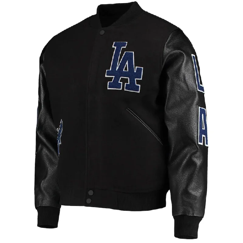 Los Angeles Black Varsity Dodgers Jacket Cotton Jacket Linen Jacket Terry Jacket