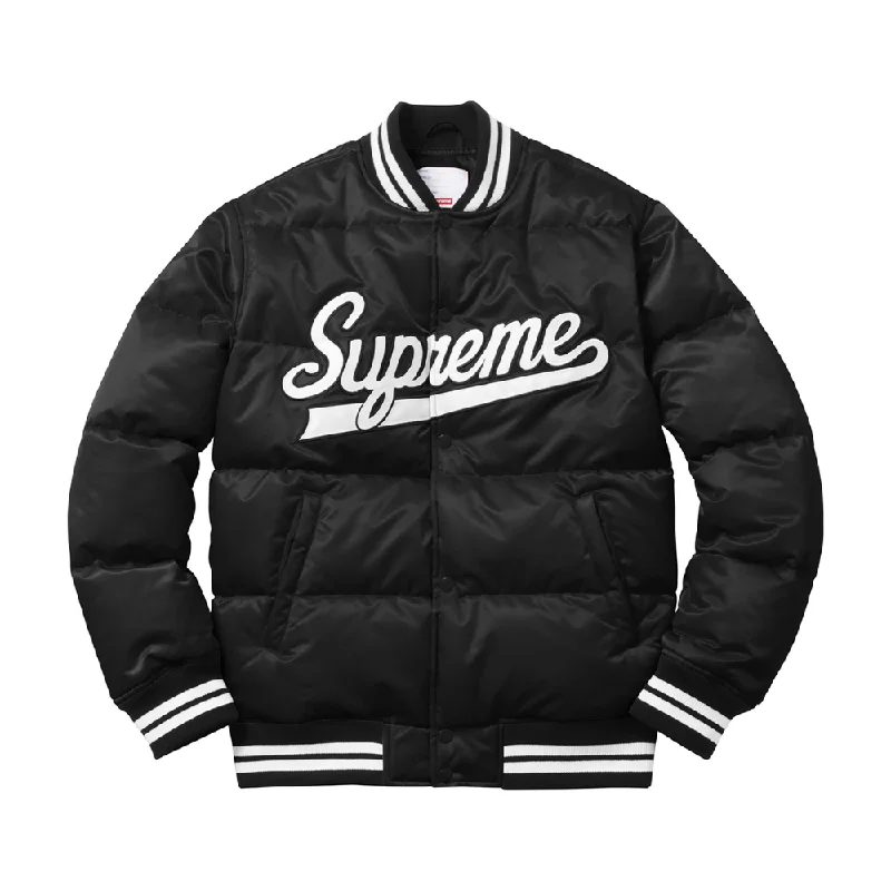 Supreme Puffy Varsity Jacket Toggled Jacket Drawstring Jacket Belted Jacket