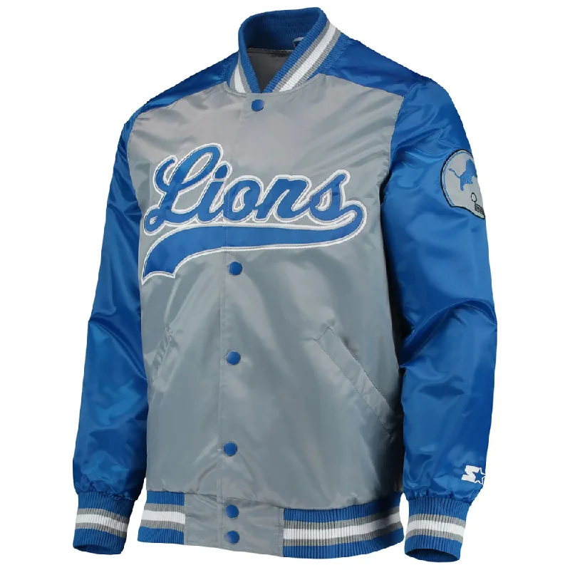 The Tradition Satin Detroit Lions NFL Jacket Satin Jacket Silk Jacket Chiffon Jacket