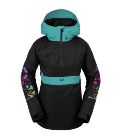 Volcom Ashfield Pullover Womens Jacket Belted Jacket Elasticated Jacket Padded Jacket