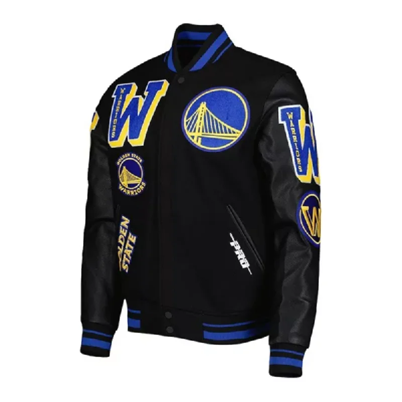 Warriors Golden State Jacket Welt Pockets Slit Pockets Flap Pockets