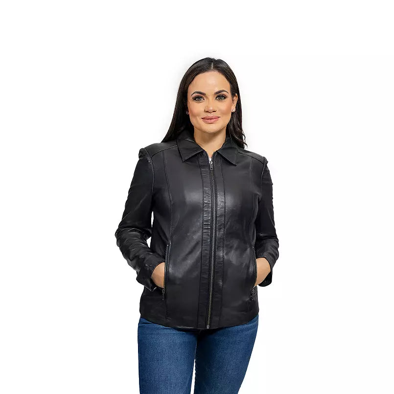 Women’s Whet Blu Patricia Leather Jacket – Dynamic Style in Premium Leather Cardigan Sweater Pullover