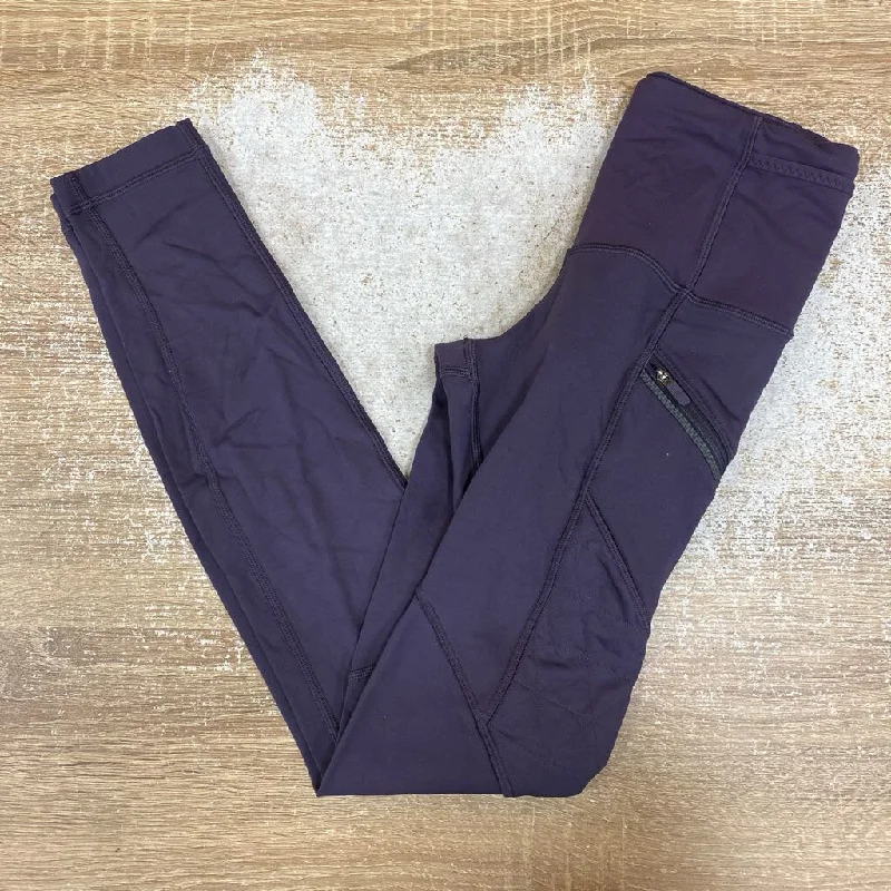 Lululemon - Women's Fleece-Lined Pocket Leggings: Purple-women-2 Trendy Mesh Leggings