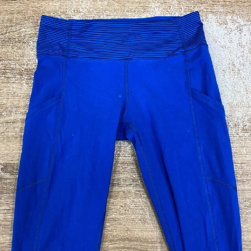Lululemon - Women's Leggings: Blue-women-4 Fashionable Sports Leggings