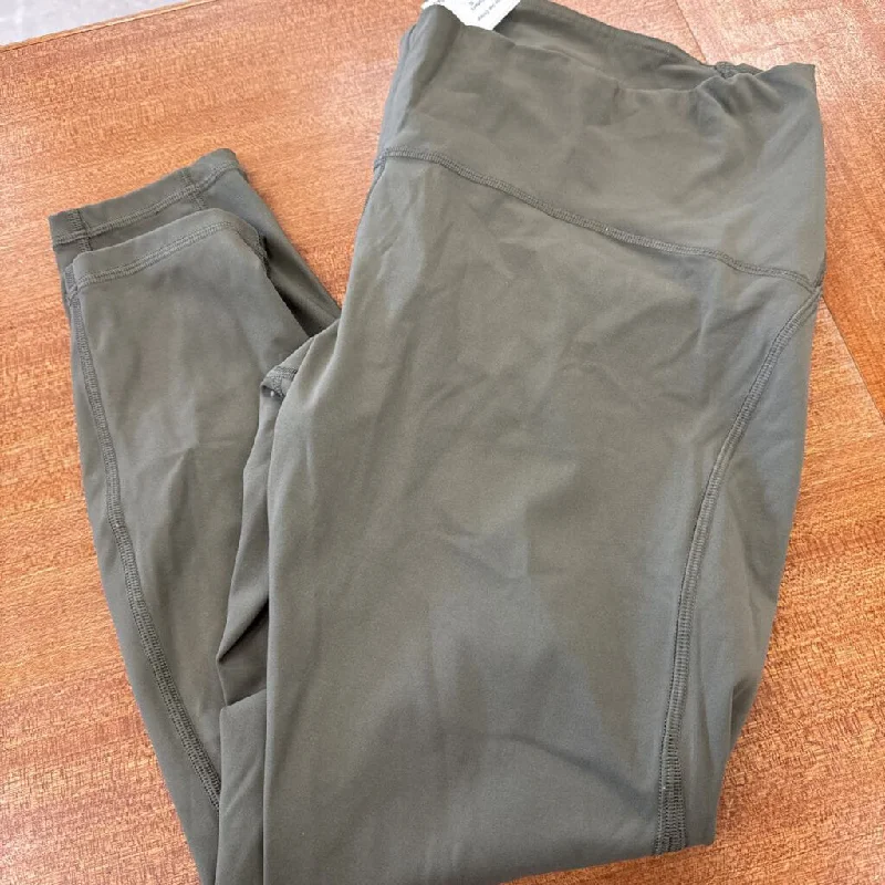 Lululemon - Women's Leggings : Green -women-10 Trendy Cut-Out Activewear Leggings