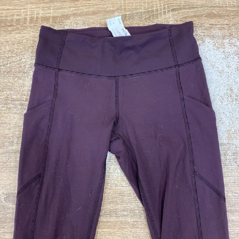 Lululemon - Women's Leggings: Purple-women-4 Stylish Pockets Active Leggings