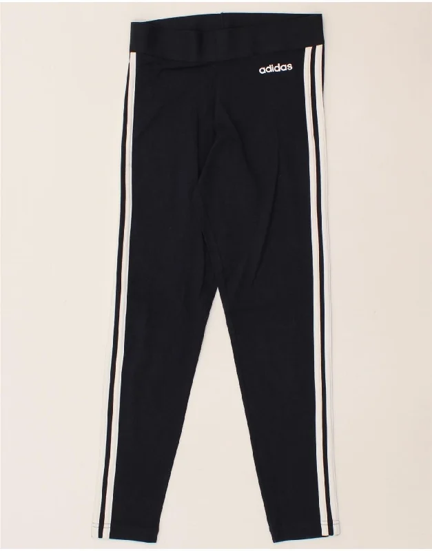 ADIDAS Womens Leggings UK 8-10 Small  Navy Blue Stylish Sweat-Proof Leggings