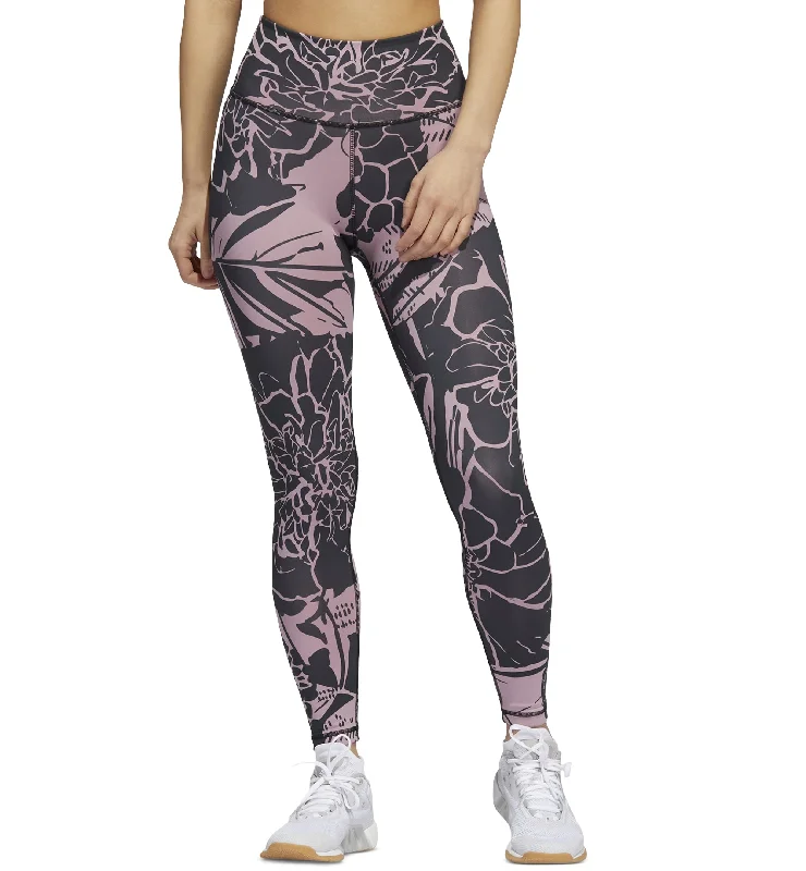 Adidas Womens Optime Flower Training 7/8 Leggings Comfortable Sports Performance Tights