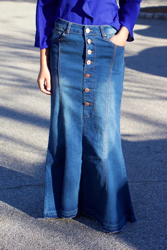 Anastasia Denim Skirt maxi skirt elegant