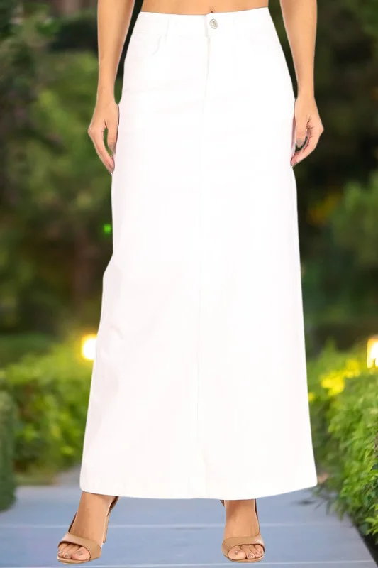 Aurielle Maxi White Skirt midi skirt versatile