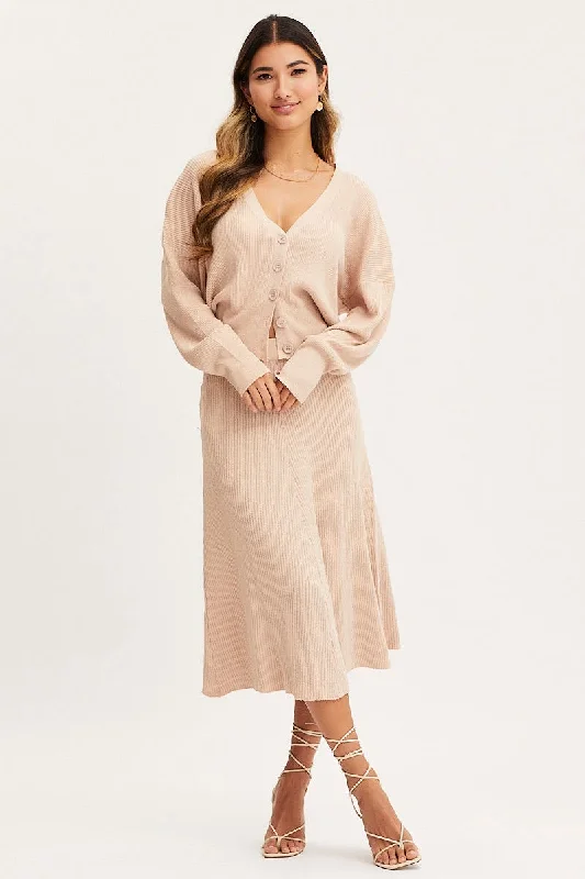 Black Oatmeal Ma Knit Skirt Midi High Rise corduroy skirt cozy