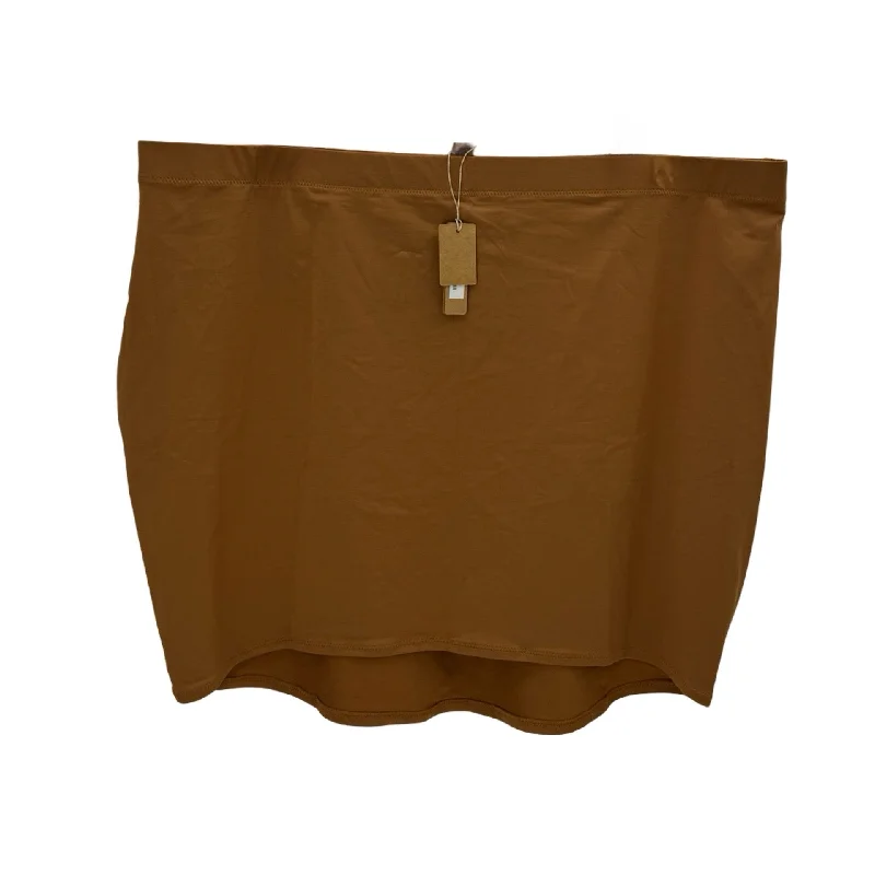 Brown Athletic Skirt Skims, Size 3x leather skirt sleek