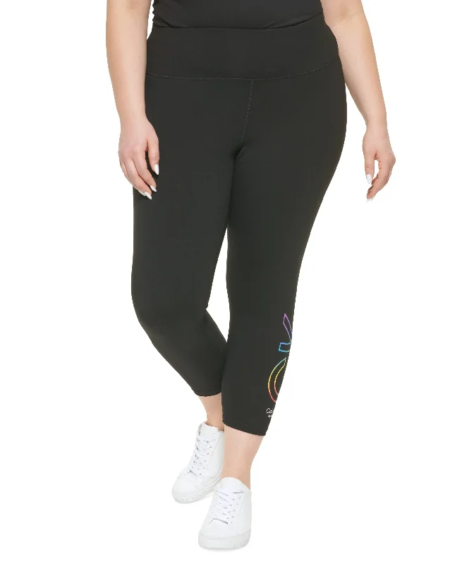 Calvin Klein Performance Plus Size Pride Ombre Logo 7/8 Leggings Chic Printed Yoga Pants Calvin Klein Performance Plus Size Pride Ombre Logo 7/8 Leggings Chic Printed Yoga Pants