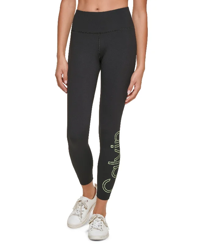 Calvin Klein Performance Womens 7/8 Leggings Stylish Stretch-Waist Leggings
