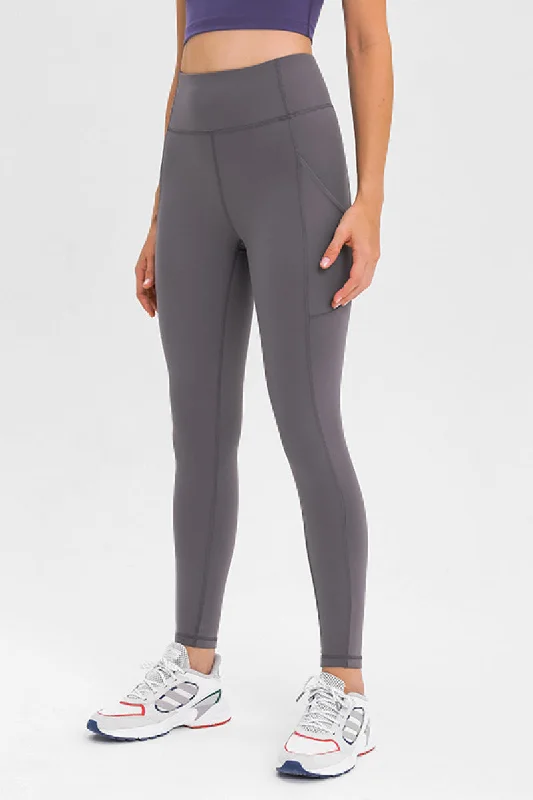 Card Back Pocket Active Leggings Elegant Sheer Leggings