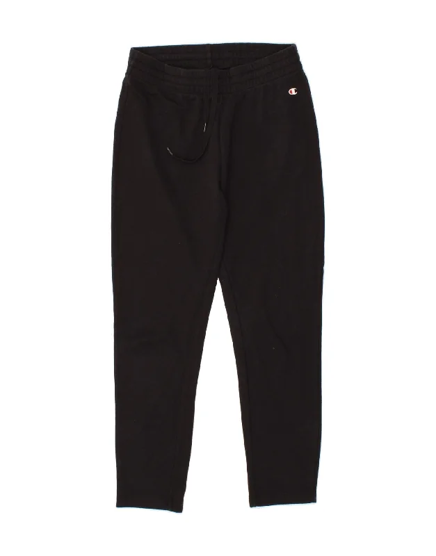 CHAMPION Womens Leggings UK 12 Medium  Black Elegant Textured Leggings